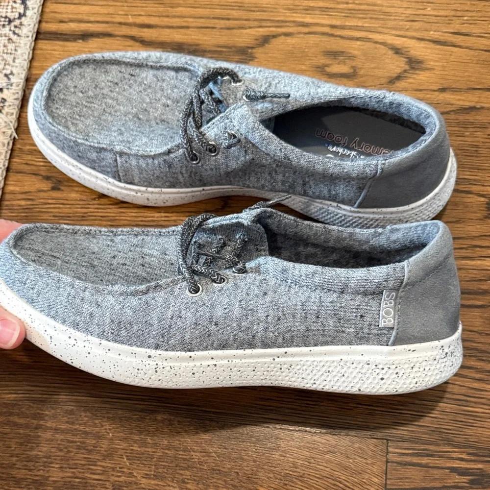 Bobs from Sketchers Skipper Beach Camp Sneakers in Gray/Black Size 8.5 - Picture 6 of 8